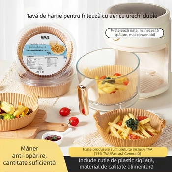 Hârtie de copt pentru air fryer, hârtie alimentară, rezistentă la temperaturi înalte, antiaderentă, rezistentă la ulei