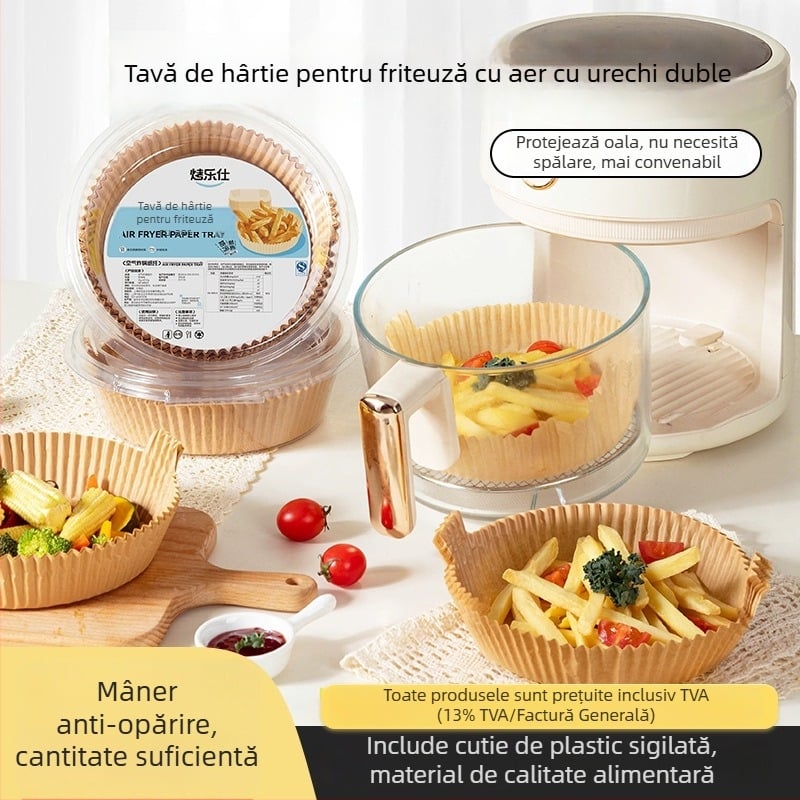Hârtie de copt pentru air fryer, hârtie alimentară, rezistentă la temperaturi înalte, antiaderentă, rezistentă la ulei
