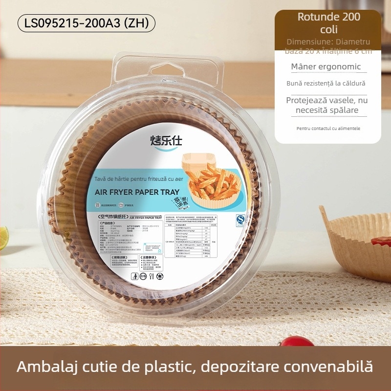 Hârtie de copt pentru air fryer, hârtie alimentară, rezistentă la temperaturi înalte, antiaderentă, rezistentă la ulei