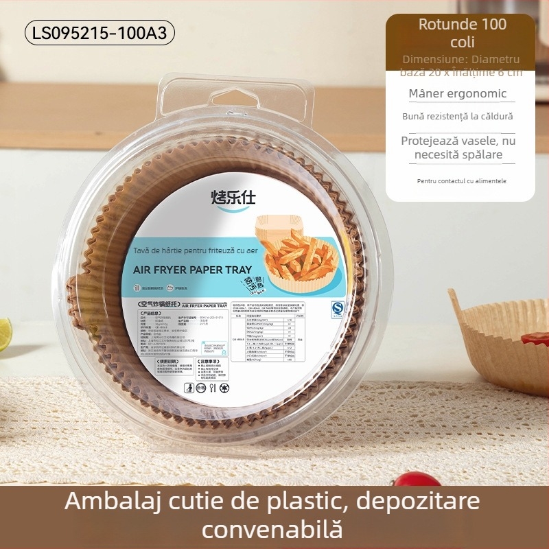 Hârtie de copt pentru air fryer, hârtie alimentară, rezistentă la temperaturi înalte, antiaderentă, rezistentă la ulei