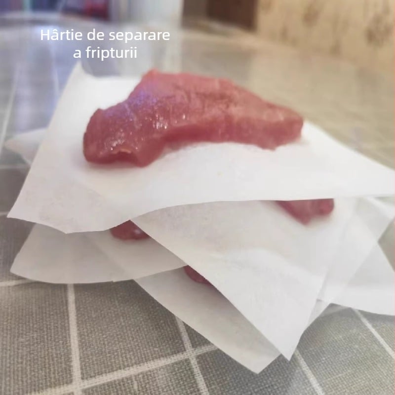 Hârtie de separare pentru carne, cu acoperire din silicon, de calitate alimentară, antiaderentă, pentru congelare – steak, chifteluțe, piept de pui și cuburi de somon