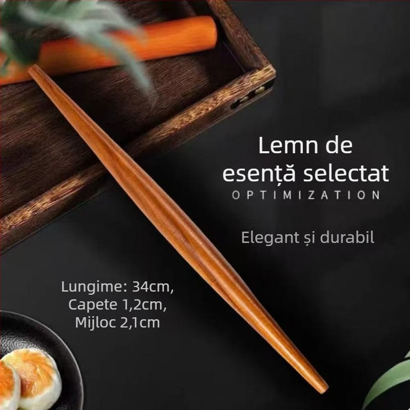 Rulou din lemn cu capete plate, Red Guibao, pentru uz casnic