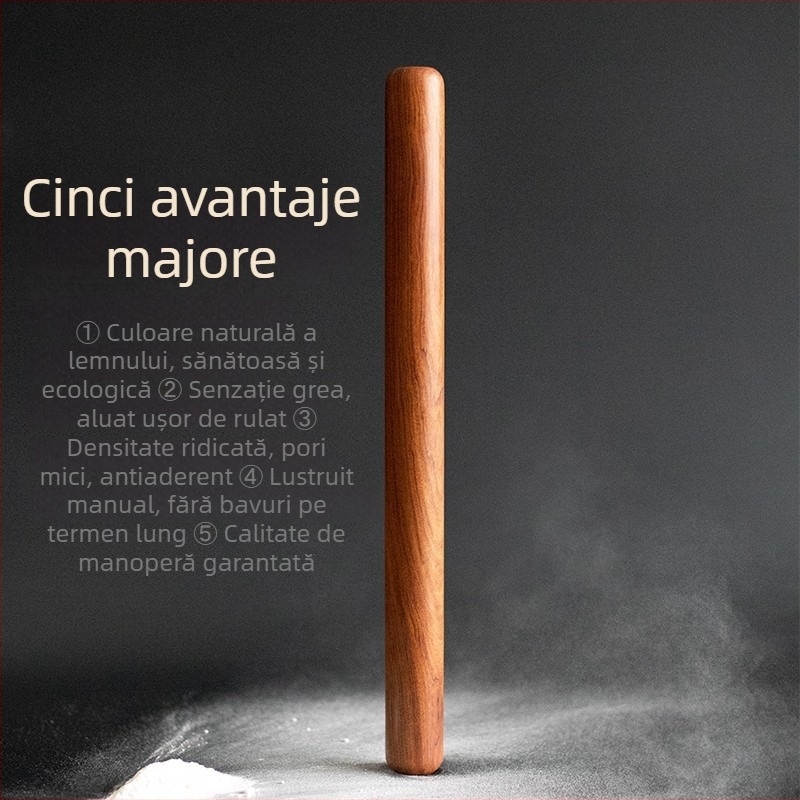 Rolă de bucătărie din lemn solid Huanghuali, pentru uz casnic, în dimensiuni mari și mici, instrument pentru foi de aluat la copt
