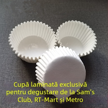 Tava circulară de hârtie pentru degustare prăjituri, cu acoperire PE, alimentară, rezistentă la temperaturi înalte, etanșă la scurgeri