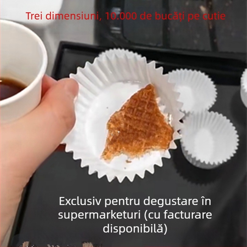 Tava circulară de hârtie pentru degustare prăjituri, cu acoperire PE, alimentară, rezistentă la temperaturi înalte, etanșă la scurgeri
