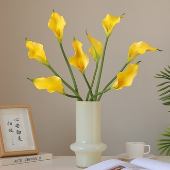 Calla Lily artificială din mătase — tulpină unică, decor de nuntă și pentru casă
