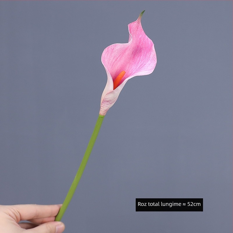 Calla Lily artificială din mătase — tulpină unică, decor de nuntă și pentru casă
