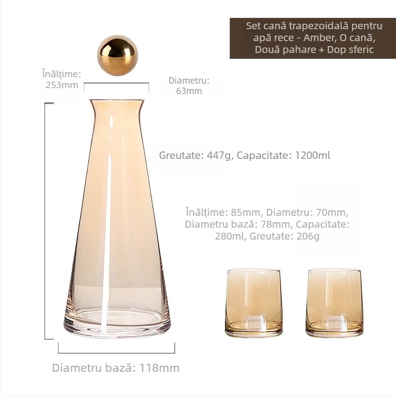 Set de cană pentru apă rece din sticlă Nordic, uz casnic, cristal transparent, design minimalist pentru living