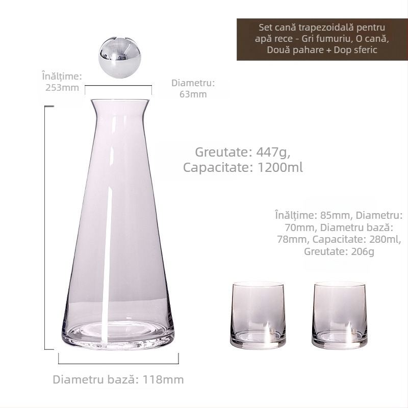 Set de cană pentru apă rece din sticlă Nordic, uz casnic, cristal transparent, design minimalist pentru living