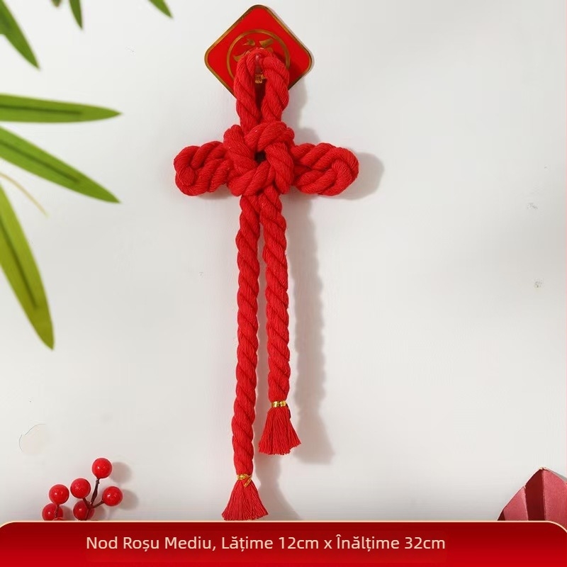 Pandantiv pentru ușă din nod chinezesc roșu, decor pentru casa nouă și Anul Nou