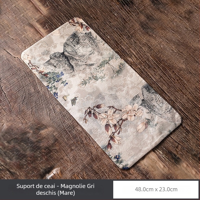 Covoraș de ceai premium din Xiangyun, runner de masă în stil Zen chinezesc modern, material impermeabil