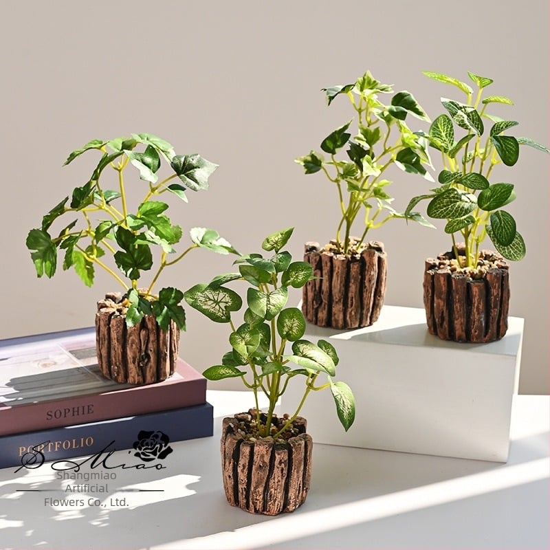 Plante artificiale mini în ghivece, bonsai decorativ pentru casă, accesorii pentru fotografie