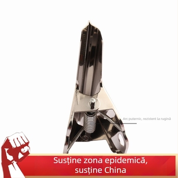 Clip din oțel inoxidabil 100 mm, argintiu, cu coadă lungă, clip metalic pentru birou și bilete, mini clip