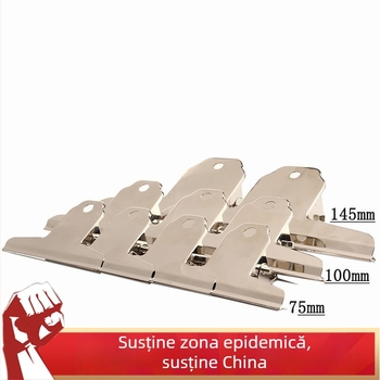 Clip din oțel inoxidabil 100 mm, argintiu, cu coadă lungă, clip metalic pentru birou și bilete, mini clip