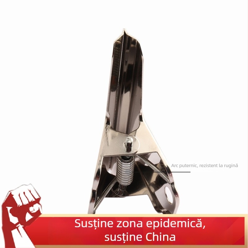 Clip din oțel inoxidabil 100 mm, argintiu, cu coadă lungă, clip metalic pentru birou și bilete, mini clip