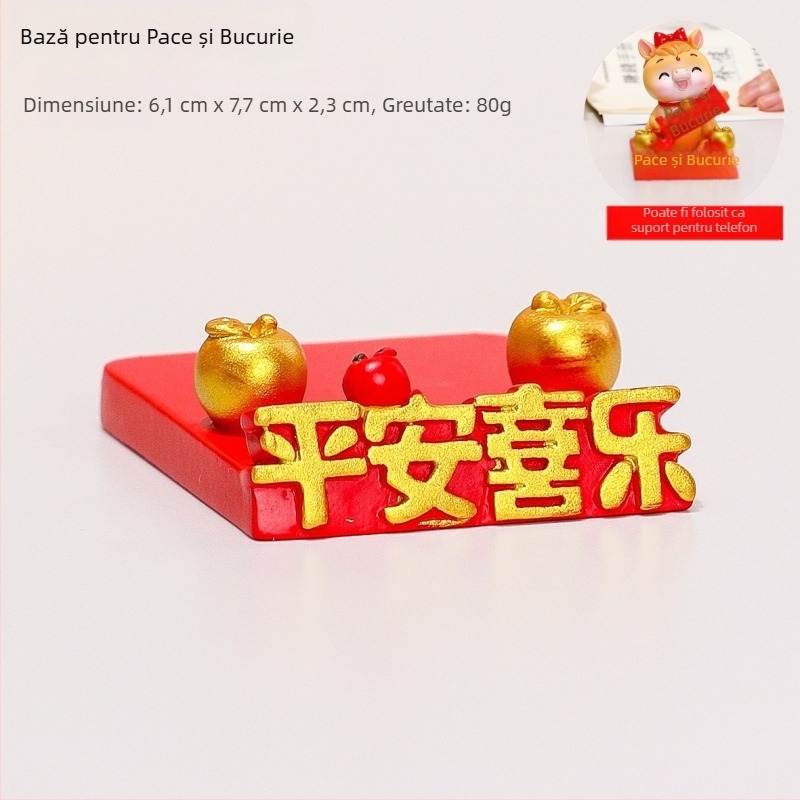 Ornament decorativ din rășină cu bază de susținere – Pace și Bucurie