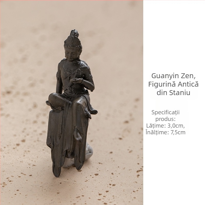 Guanyin în stil Zen, figură din tin pentru masă de ceai și decor de la intrare