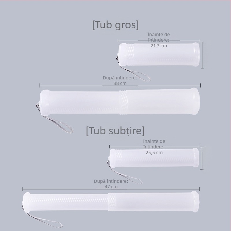 Suport retractabil din plastic transparent pentru creioane și pensule, pentru caligrafie și pictură, tub spiral de depozitare