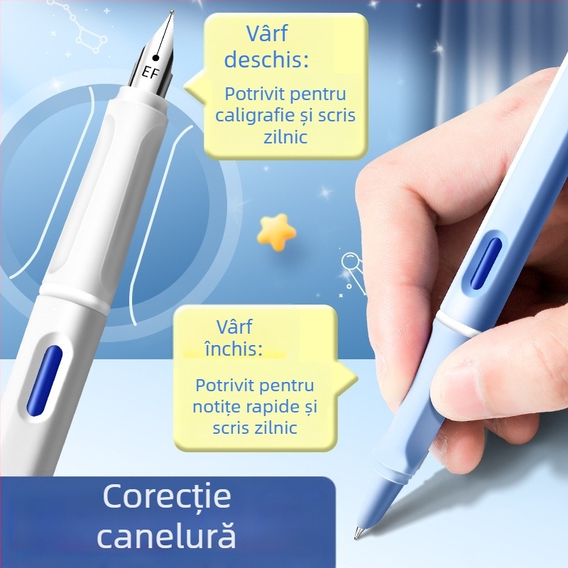 True Color stilou termic de șters pentru elevi din clasa a III-a, cerneală cu ștergere prin căldură, recipient de cerneală înlocuibil