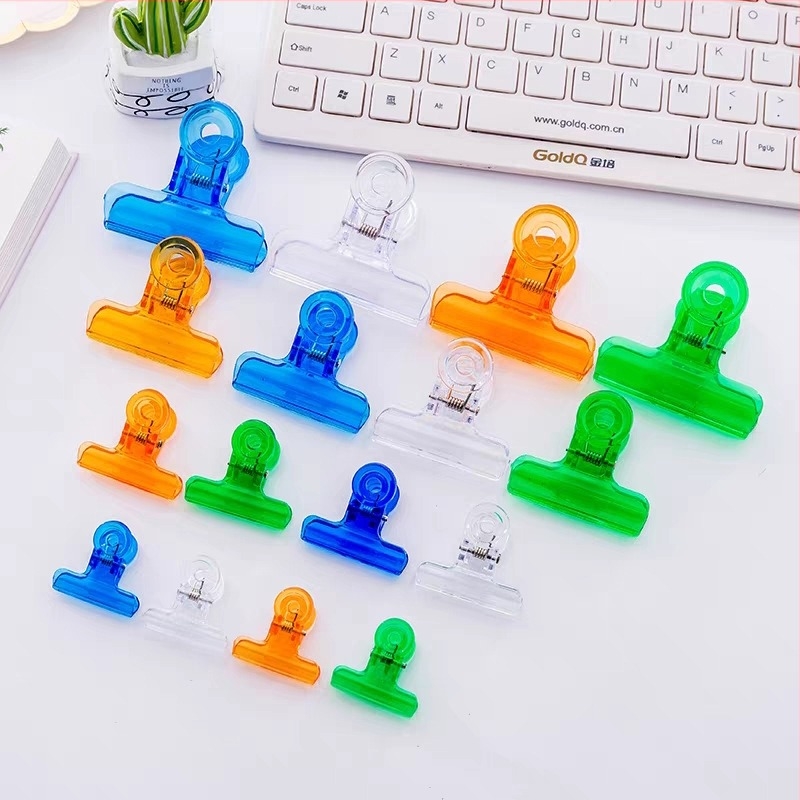 Clip multifuncțional transparent colorat, cu cap rotund, stil INS, clip acrilic pentru documente de birou și papetărie