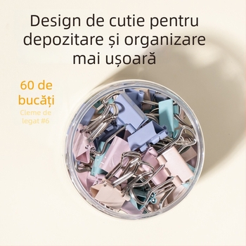 Set de clips metalice Deli 8556A în culori Morandi: clipuri dovetail, clip de colț lateral, mici clipuri și clip pentru bilet