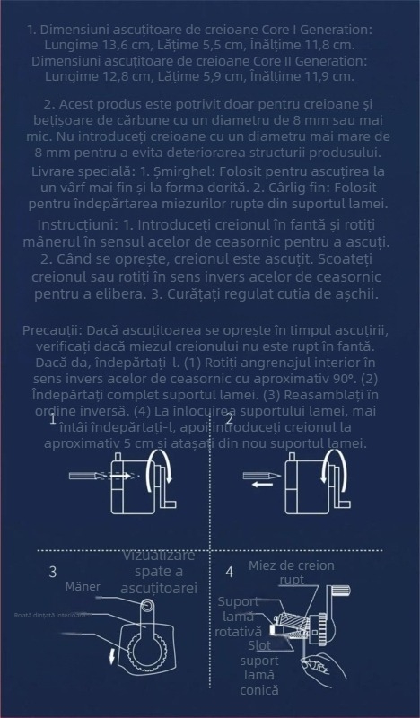 Xinxiang ascuțitor creioane pentru schițe, seria M, pentru studenți la artă, ascuțitor de creion manual Mia