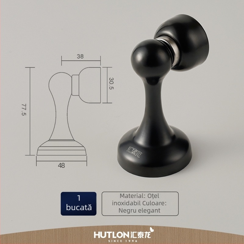 Stopper magnetic pentru ușă din oțel inoxidabil, montat pe perete, pentru uși din lemn și uși de baie