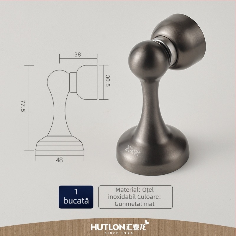 Stopper magnetic pentru ușă din oțel inoxidabil, montat pe perete, pentru uși din lemn și uși de baie