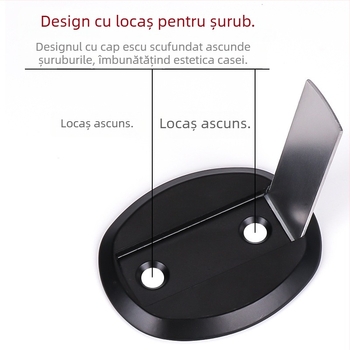 Top Valley Stopper magnetic pentru ușă invizibil, fără găuri, aliaj de zinc, margine superioară îngroșată, protecție împotriva coliziunilor, montaj pe podea pentru uși din lemn ale dormitorului