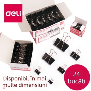 Deli 9544-4 Clip pentru bilete, 25 mm, cilindric, negru, 12 buc./cutie