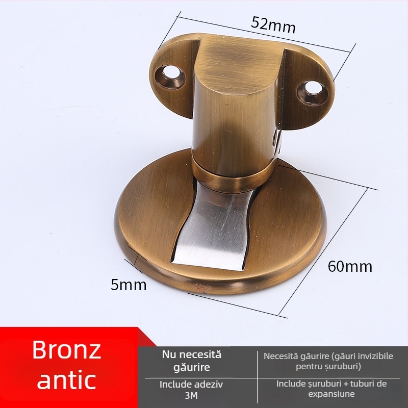Suport magnetic pentru ușă din aliaj de zinc, montat pe podea, design ascuns, finisaj crom, pentru locuințe și hoteluri