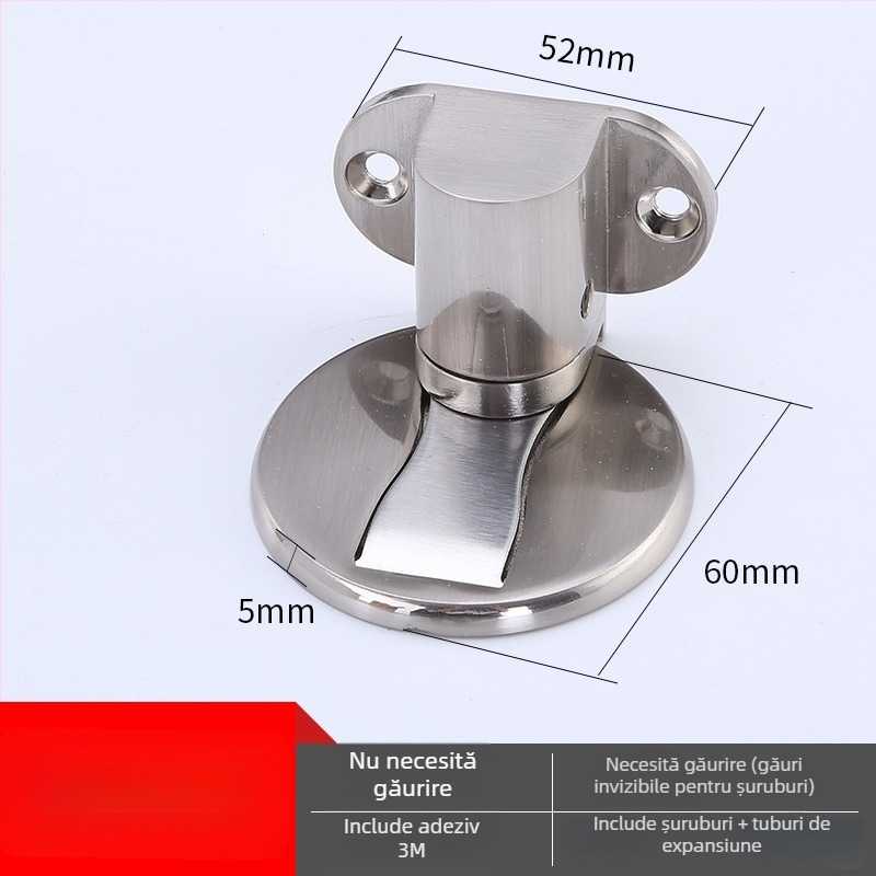 Suport magnetic pentru ușă din aliaj de zinc, montat pe podea, design ascuns, finisaj crom, pentru locuințe și hoteluri