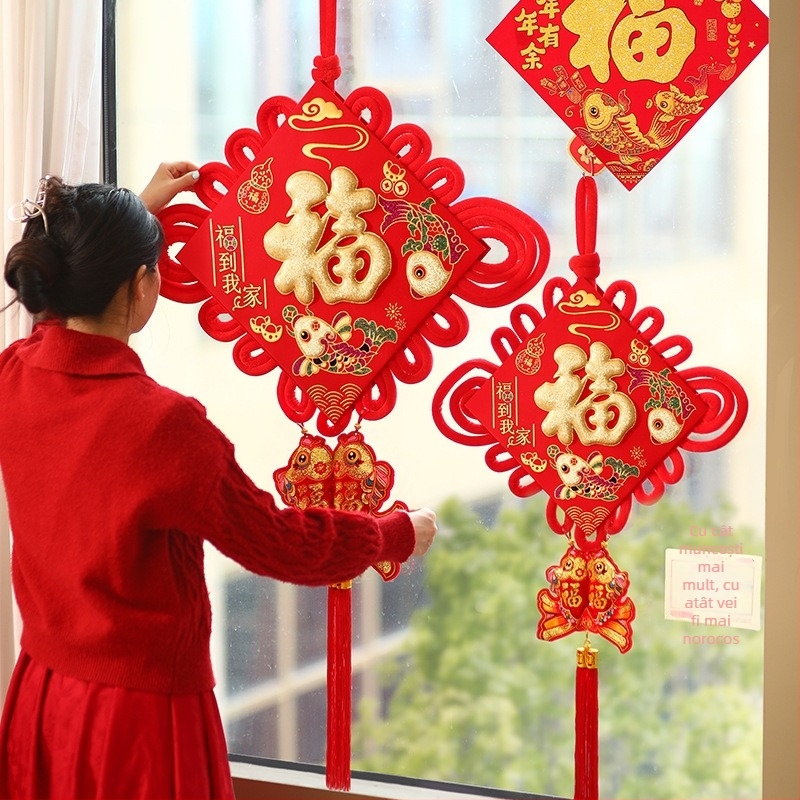 Pandantiv din nod chinezesc pentru sufragerie – binecuvântare pentru festivalul primăverii, decor de Anul Nou