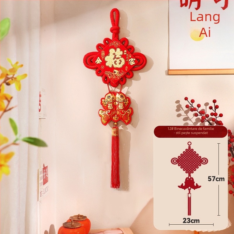 Pandantiv din nod chinezesc pentru sufragerie – binecuvântare pentru festivalul primăverii, decor de Anul Nou