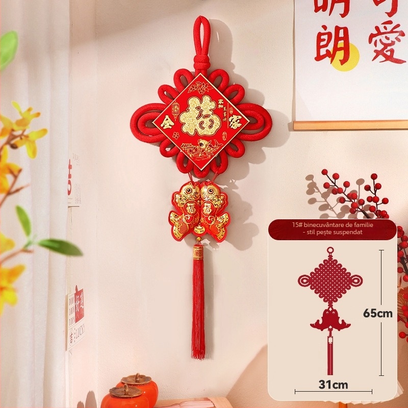 Pandantiv din nod chinezesc pentru sufragerie – binecuvântare pentru festivalul primăverii, decor de Anul Nou