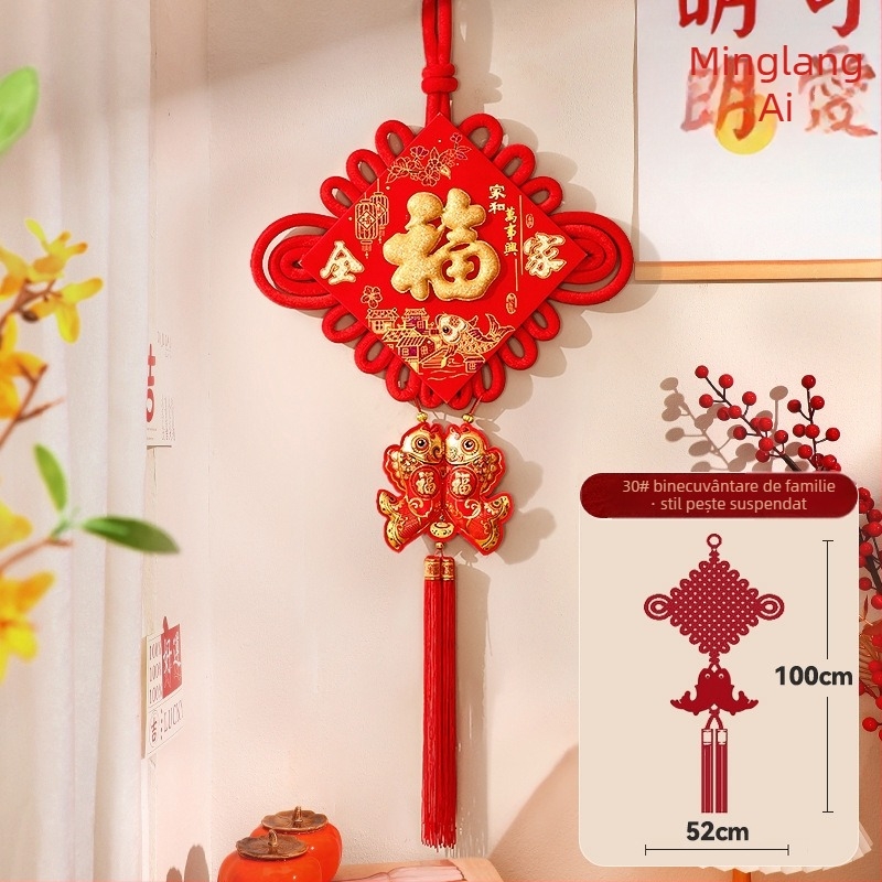 Pandantiv din nod chinezesc pentru sufragerie – binecuvântare pentru festivalul primăverii, decor de Anul Nou