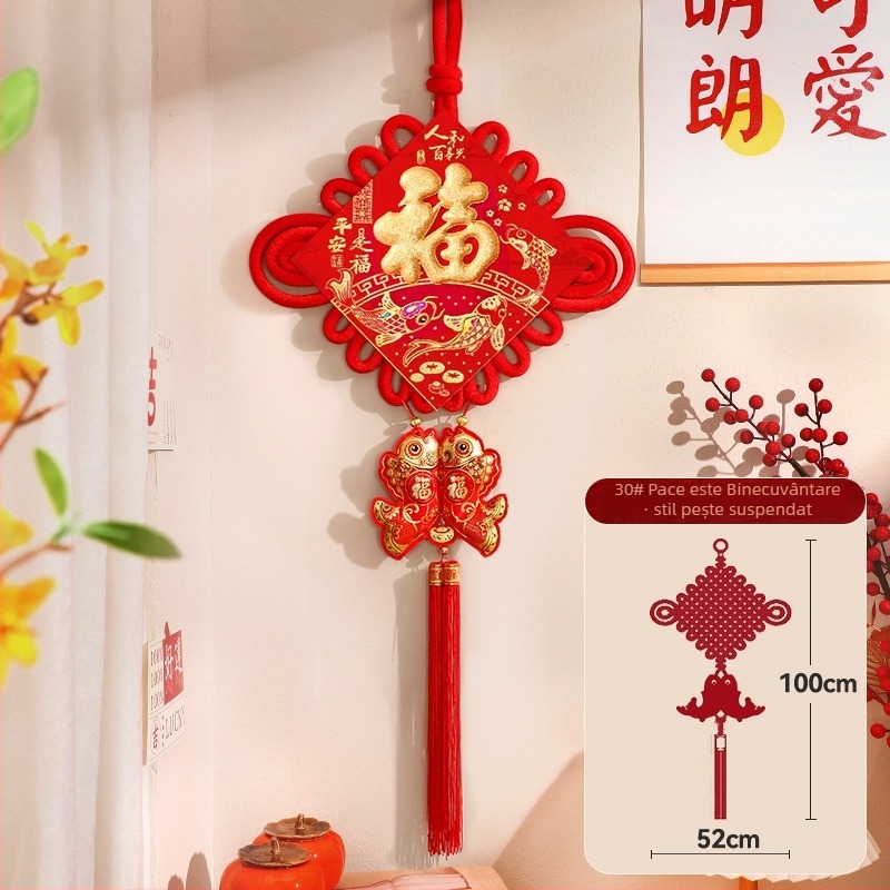 Pandantiv din nod chinezesc pentru sufragerie – binecuvântare pentru festivalul primăverii, decor de Anul Nou