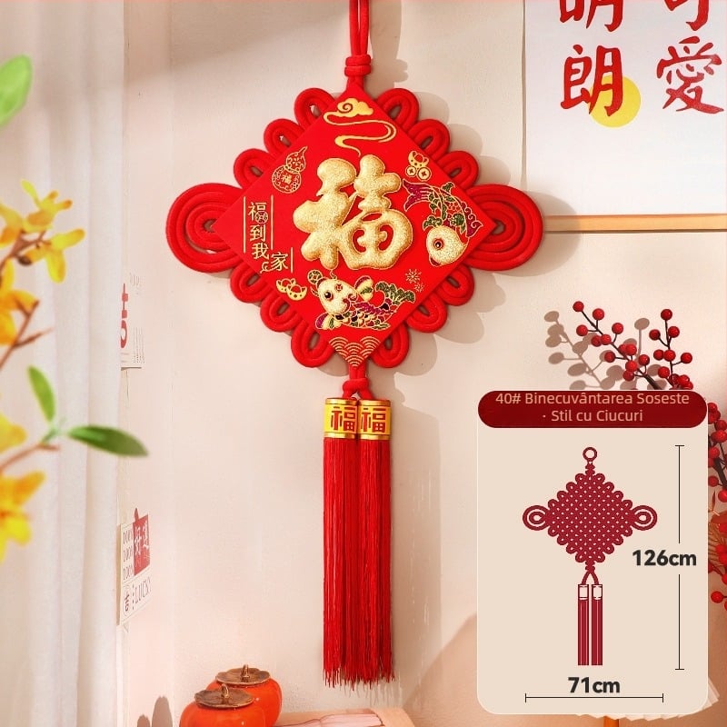 Pandantiv din nod chinezesc pentru sufragerie – binecuvântare pentru festivalul primăverii, decor de Anul Nou