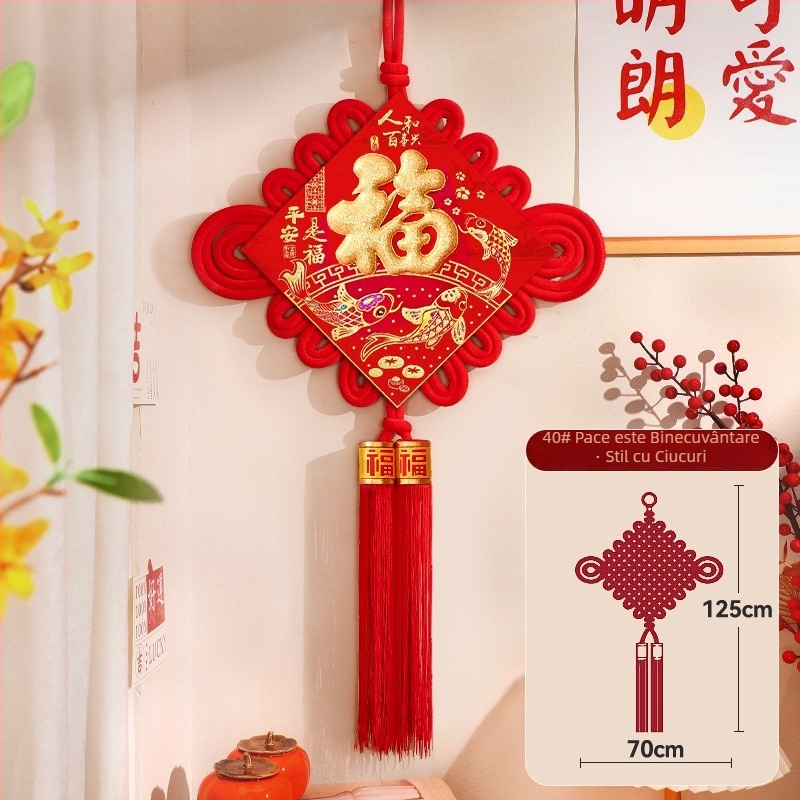 Pandantiv din nod chinezesc pentru sufragerie – binecuvântare pentru festivalul primăverii, decor de Anul Nou