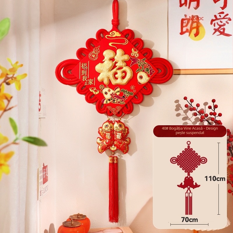 Pandantiv din nod chinezesc pentru sufragerie – binecuvântare pentru festivalul primăverii, decor de Anul Nou