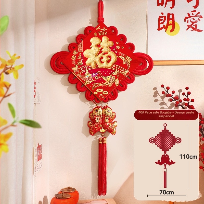 Pandantiv din nod chinezesc pentru sufragerie – binecuvântare pentru festivalul primăverii, decor de Anul Nou