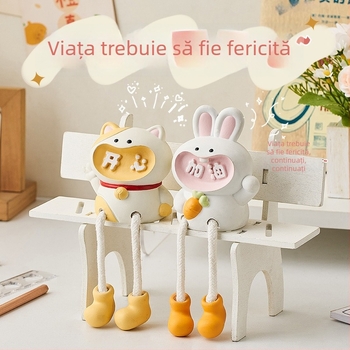 Ornament de birou drăguț, creativ, în stil desen animat, pentru sufragerie și dormitor, mini figură de raft, păpușică agățată cadou