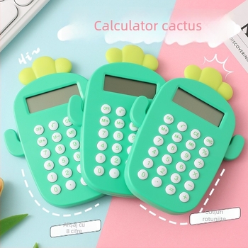 Calculator cu 8 cifre în formă de cactus – design drăguț și moale pentru birou și școală, carcasă ABS