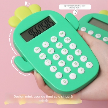 Calculator cu 8 cifre în formă de cactus – design drăguț și moale pentru birou și școală, carcasă ABS