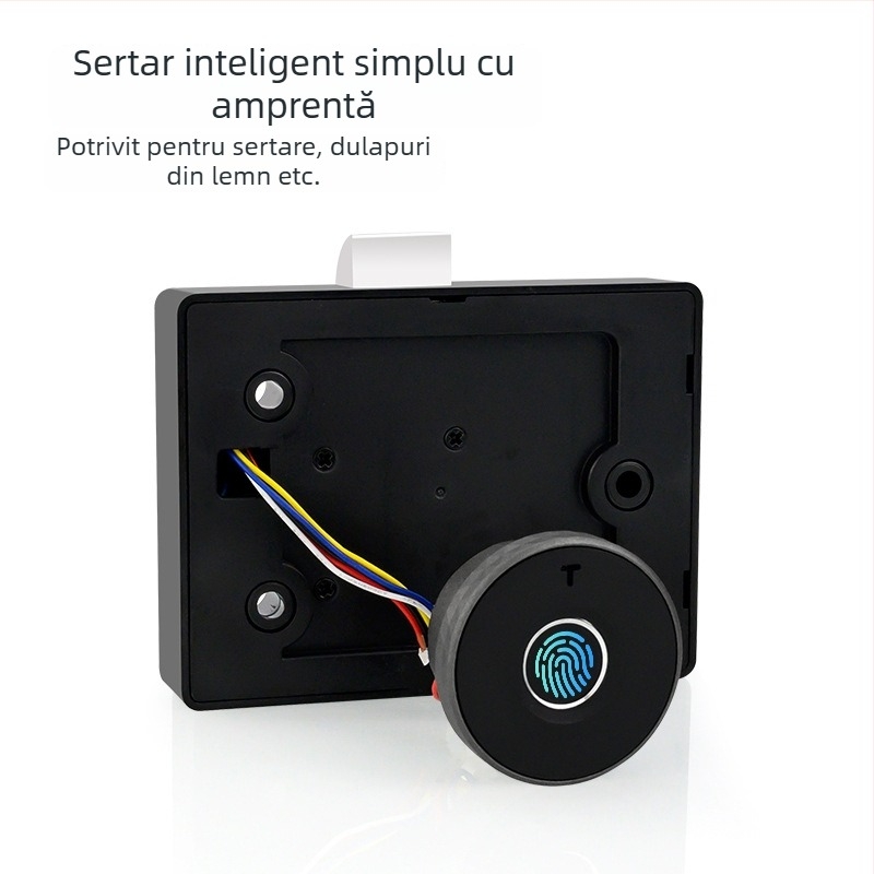 Lacăt rotund cu amprentă pentru sertare, încastrat în dulapuri de dosare și birou, lacăt inteligent cu senzor