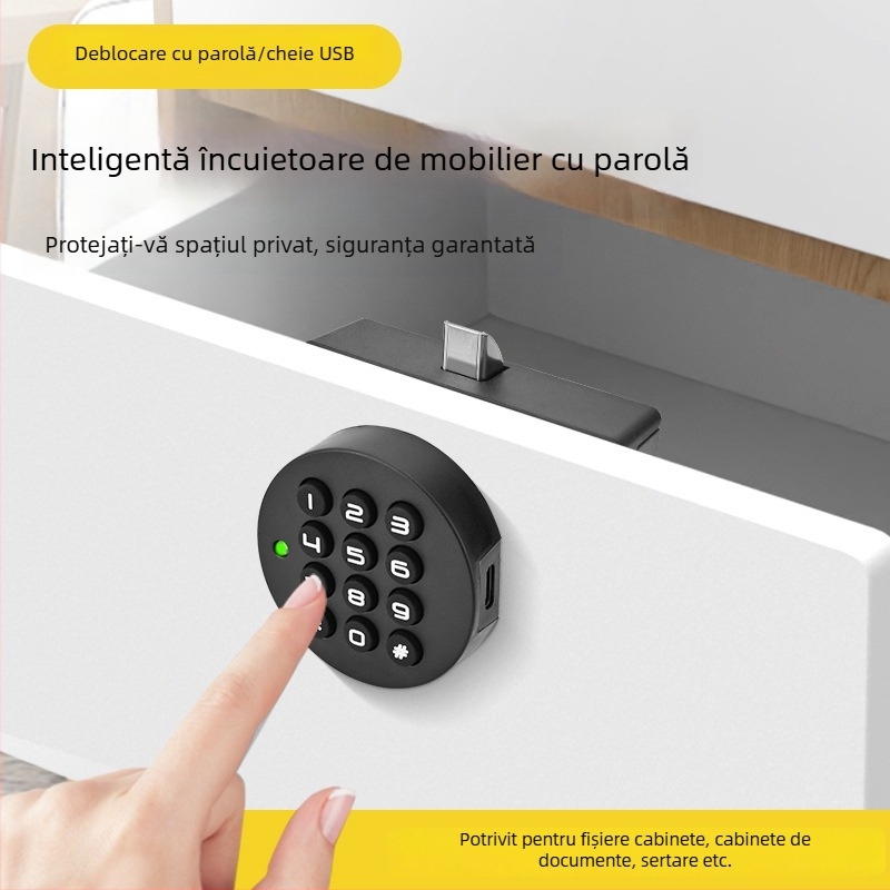 Încuietoare pentru dulap cu amprentă – încuciere electronică inteligentă cu parolă pentru dulapuri de pantofi și dosare metalice de birou
