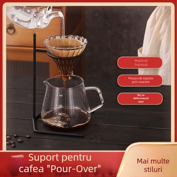 Suport pentru cafea turnată manual, cu braț exterior, suport pentru cești de filtrare și hârtie de filtru, pentru uz casnic sau comercial, cu gaură simplă sau dublă