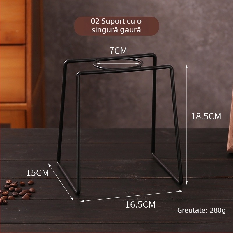 Suport pentru cafea turnată manual, cu braț exterior, suport pentru cești de filtrare și hârtie de filtru, pentru uz casnic sau comercial, cu gaură simplă sau dublă