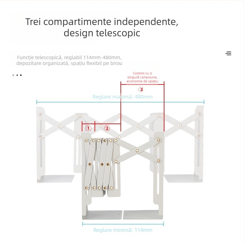 Suport pliabil și extensibil pentru cărți de birou, raft creativ pentru studenți