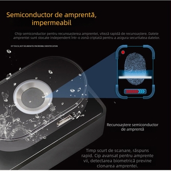 Încuietoare inteligentă pentru sertar cu amprentă și Bluetooth — lacăt din aliaj de zinc pentru dulapuri și fișiere, birou și casă